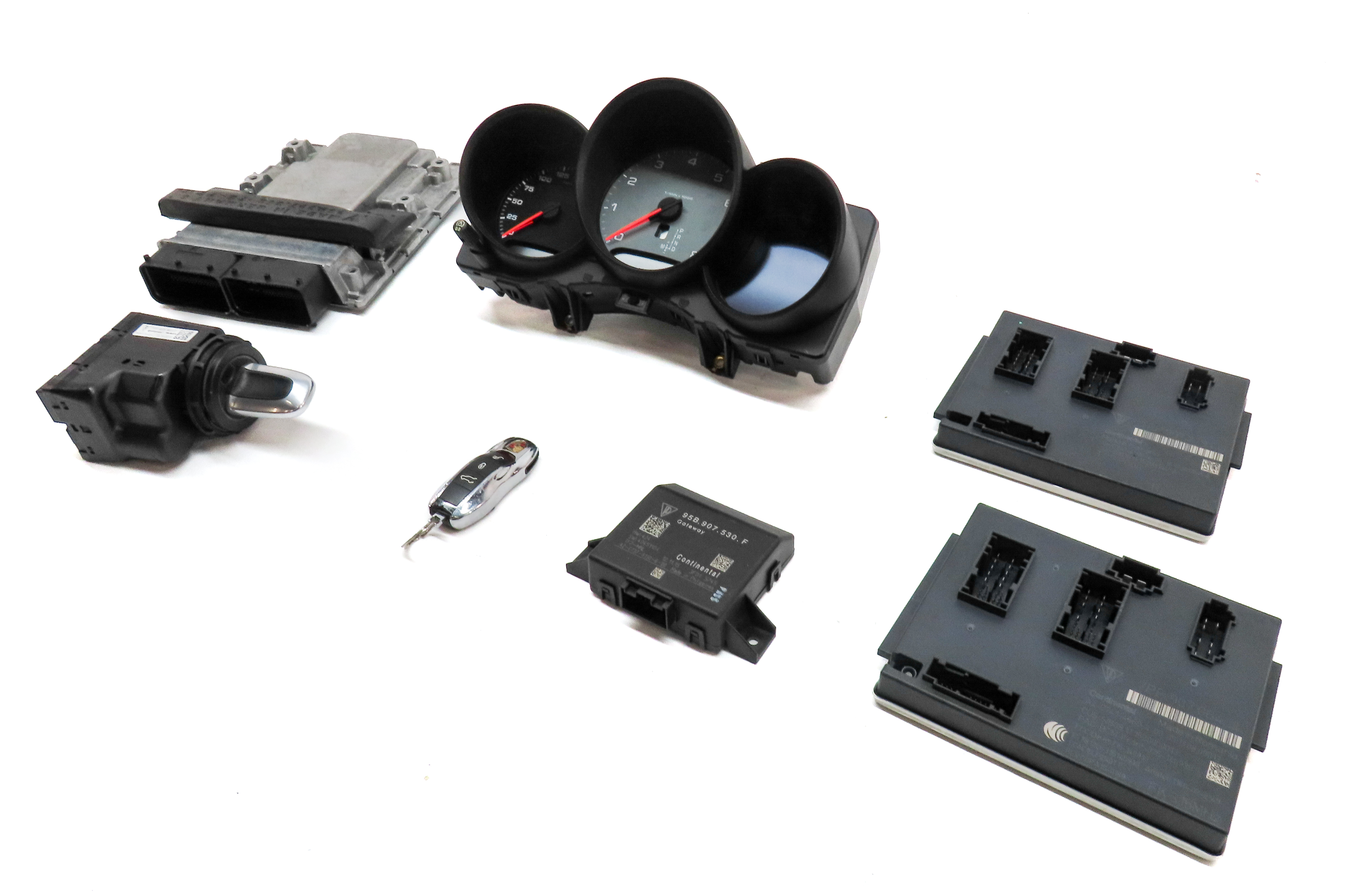 15-16 MACAN 95B 3.0L MCT.MA ENGINE ECM ECU BCM SPEEDO IMMOBILIZER MODULE KEY SET — exact item pictured